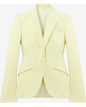 McQueen Wool Gabardine Single-Breasted Jacket - Yellow