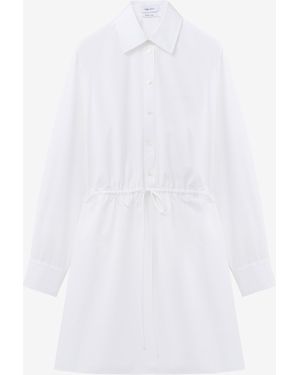 McQueen Tie Detail Shirt Dress - White