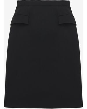 McQueen Wool Gabardine Pencil Skirt - White