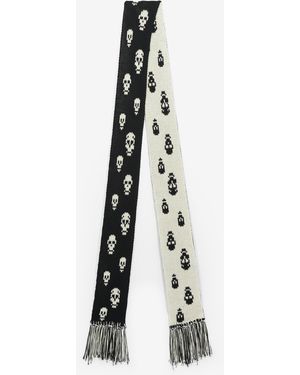 McQueen Strickschal Mit Skull Motiv - Weiß