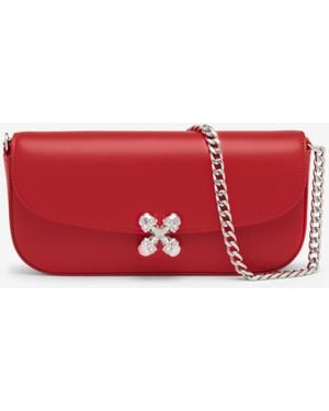 McQueen Small Skull Flower Bag - Red