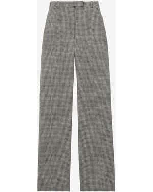 McQueen Gingham Check Tailored Pants - Gray