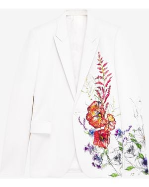 McQueen Meadow Floral Single-Breasted Jacket - White