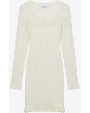 McQueen Pointelle Knit Mini Dress - White