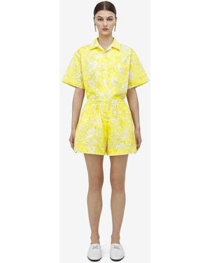 McQueen Warped Floral Shorts - Yellow