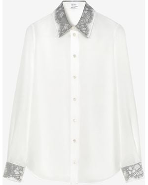 McQueen Hemd Floral Lace Mit Detail - Weiß