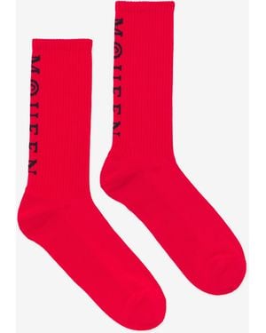 McQueen Mcqueen Logo Socks - Rot
