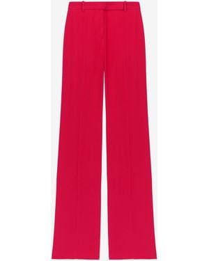McQueen Leaf Crepe Bootcut Pants - Red