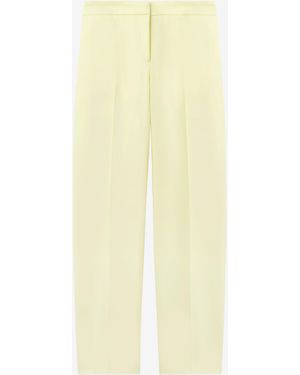 McQueen Wool Gabardine Cigarette Pants - Yellow