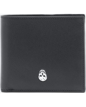 McQueen Skull Bifold Wallet - Schwarz