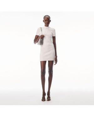 Alexander Wang Debossed Logo Mock Neck Dress - White