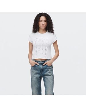 Alexander Wang Crystal Graphic Fitted Tee - Blue