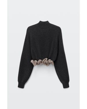 Alexander Wang Faux Fur Trim Turtleneck - Multicolor