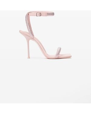 Alexander Wang Julie 105Mm Crystal Hotfix Ankle Strap Sandal - Pink
