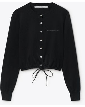 Alexander Wang Drawstring Hem Cardigan - Black