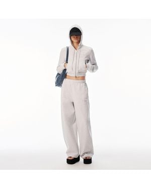 Alexander Wang Crystal Mid-Rise Relaxed Sweatpant - White