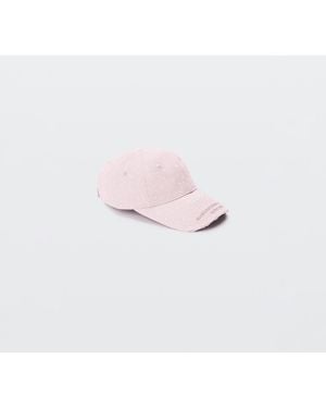 Alexander Wang Crystal Hotfix Distresed Baseball Cap - Pink