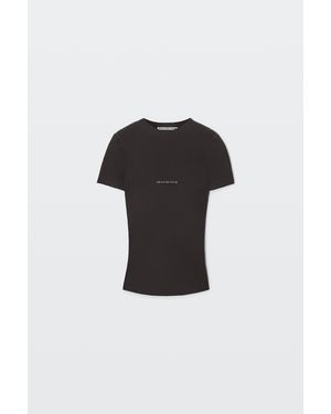 Alexander Wang Jacquard Logo Short Sleeve Crewneck Top - Black