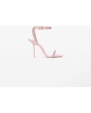 Alexander Wang Julie Crystal Ankle Strap Sandal - White