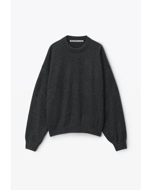 Alexander Wang Crystal Hotfix Crewneck Pullover - Black