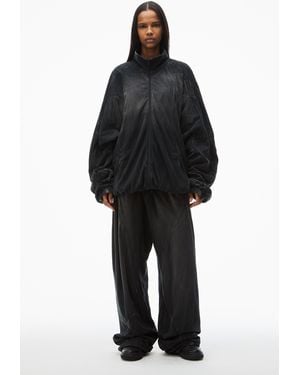 Alexander Wang Unisex Creased Print Track Jacket - Black