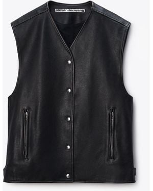 Alexander Wang Boxy Moto Vest - Black