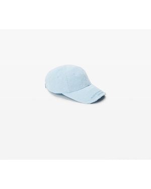 Alexander Wang Crystal Hotfix Distressed Baseball Cap - Blue
