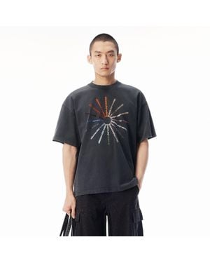 Alexander Wang Crystal Pinwheel Short Sleeve Tee - Black