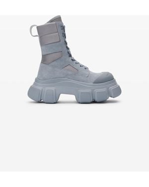 Alexander Wang Storm Combat Boot In Suede/rubber - Blue