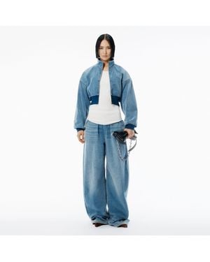 Alexander Wang Light Brushed Denim Funnel Neck Jacket - Blue