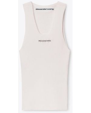 Alexander Wang Jacquard Logo Racer Tank - White
