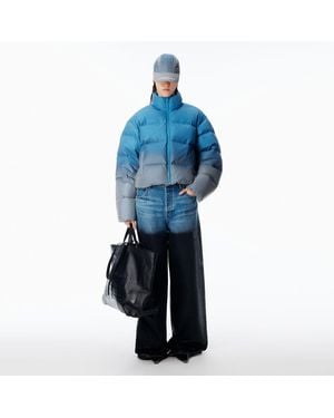 Alexander Wang Reflective Cropped Puffer - Blue