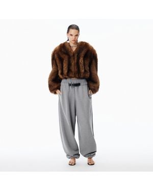 Alexander Wang Mid-Rise Belted Sweatpant - Grey