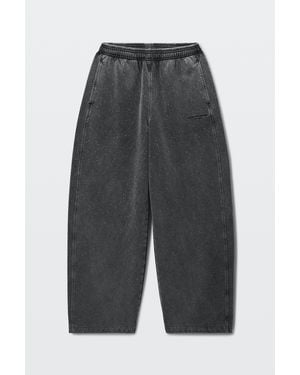 Alexander Wang Crystal Hotfix Mid-Rise Oversized Sweatpant - Gray
