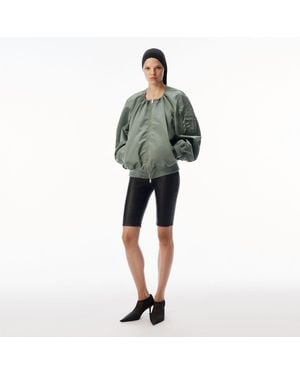 Alexander Wang Nylon Scoop Neck Bomber Jacket - Green