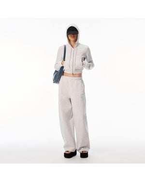 Alexander Wang Crystal Mid-Rise Relaxed Sweatpant - White
