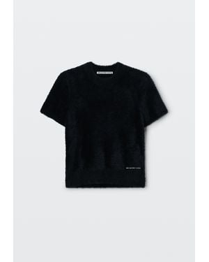 Alexander Wang Textured Chenille Crewneck Pullover - Black