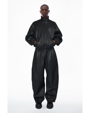 Alexander Wang Track Jacket In Primal Lambskin Leather - Black