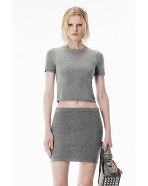 Alexander Wang Grey Wool-blend Hotfix Logo Tee