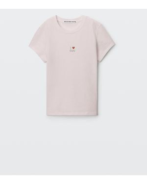 Alexander Wang Crystal Hotfix I Heart Aw Tee - Pink