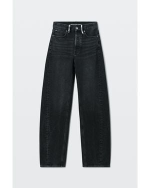 Alexander Wang Float Mid-Rise Relaxed Crystal Hotfix Belt Loop Jean - Black