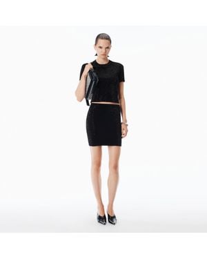 Alexander Wang Wool-Blend Hotfix Miniskirt - Black