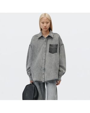 Alexander Wang Shadow Pocket Button Down Shirt - Gray