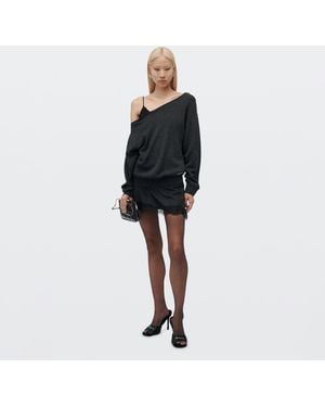Alexander Wang Off-The-Shoulder Layered Jumper Dress - Black