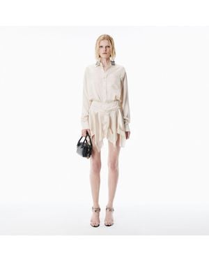 Alexander Wang Silk Charmeuse Pre-Styled Double Shirtdress - White