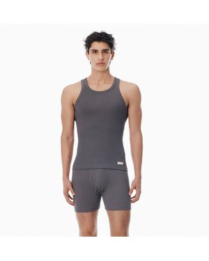 Alexander Wang 'S Cropped Racerback Tank Top - Grey