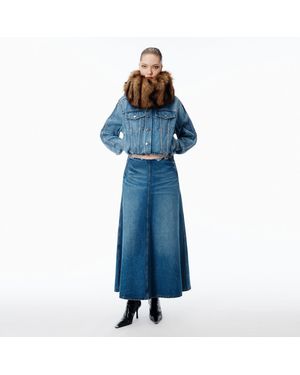 Alexander Wang A-Line Denim Skirt Midi - Blue