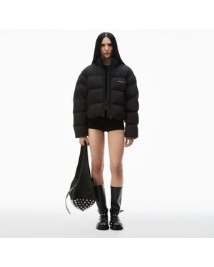 Alexander Wang Logo Reflective Puffer Coat - Black