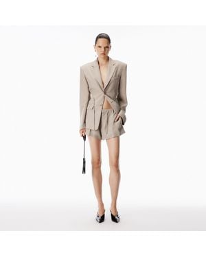 Alexander Wang Drawcord Mid-Rise Tailored Short - Natural