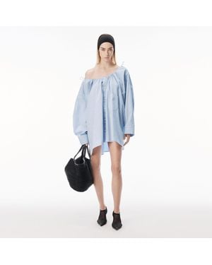 Alexander Wang Bungee Scoop Neck Mini Shirt Dress - Blue